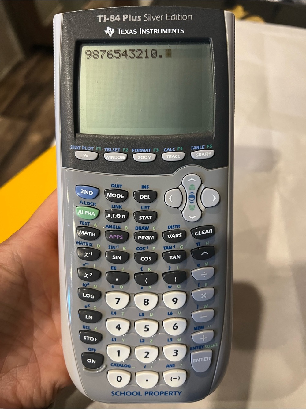 Texas Instruments TI-84 Plus Silver Edition Graphing Calculator School Property